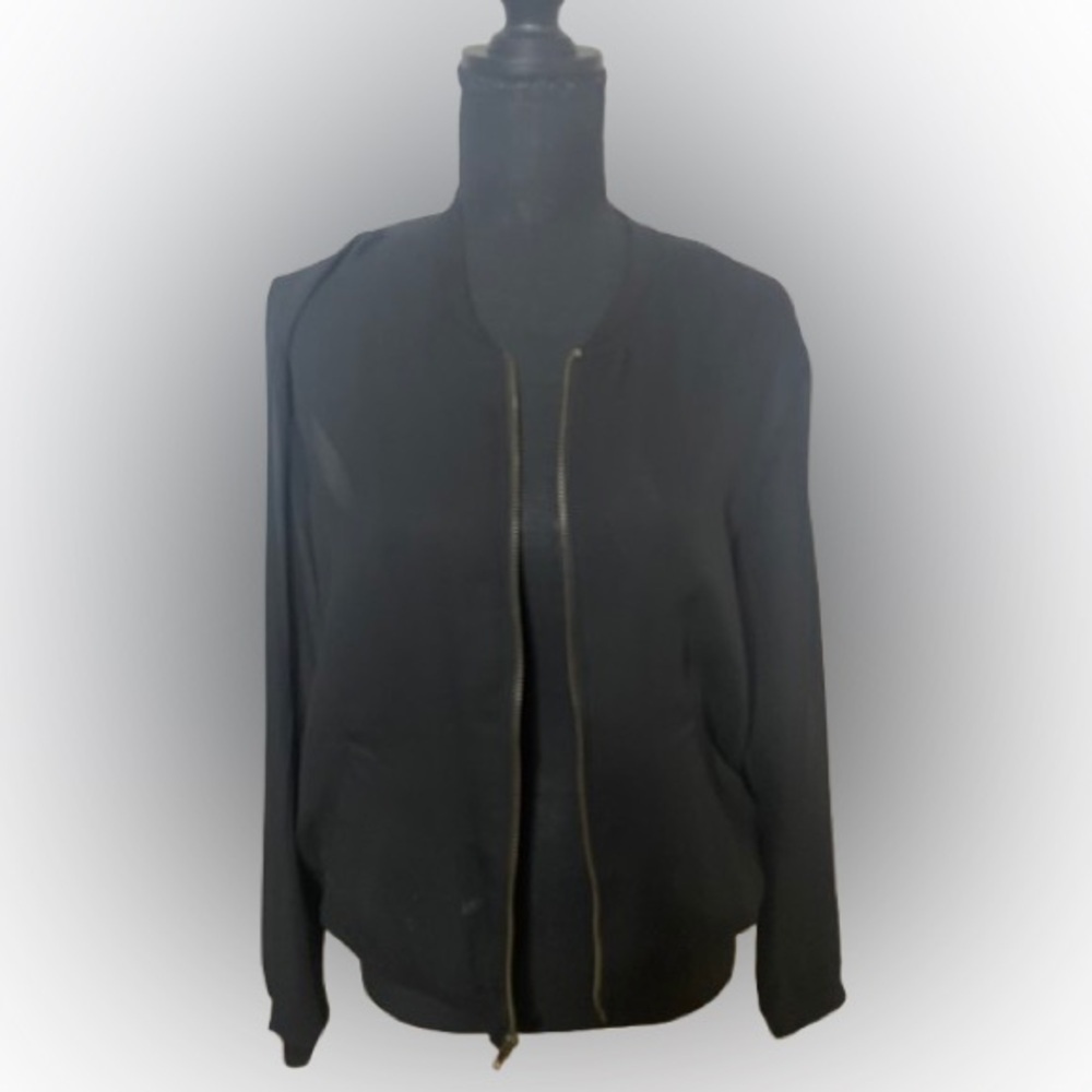 About A Girl Black Bomber Jacket